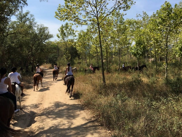 Saliendo a cabalgar para despedir la solteria